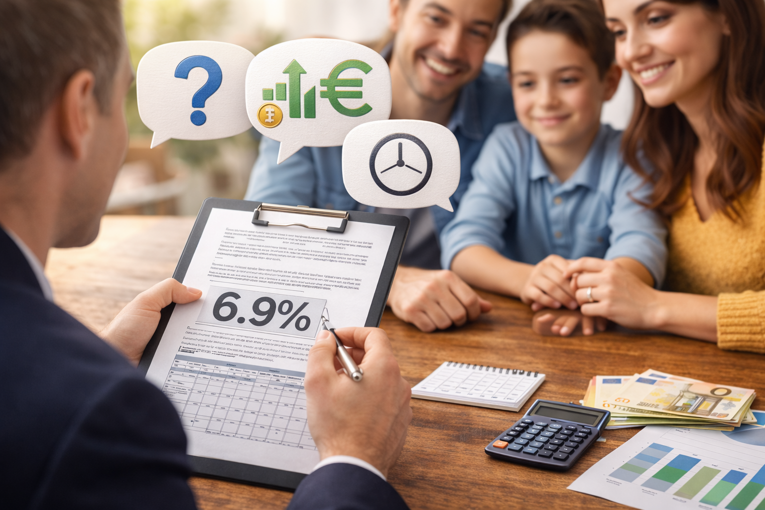 Família discutindo orçamento